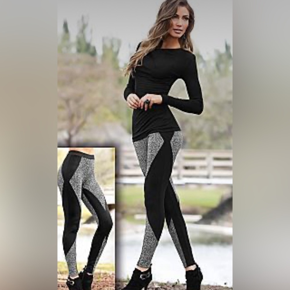 VENUS Black and Gray Leggings for Effortless Style
